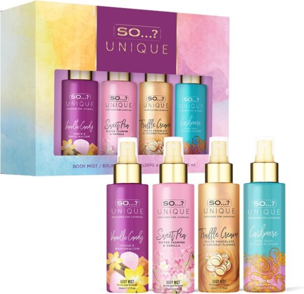 So…? Unique Grande Mini Mist Coffret Cadeau Brume Corporelle Parfumée Pour Femme (4x50ml)
