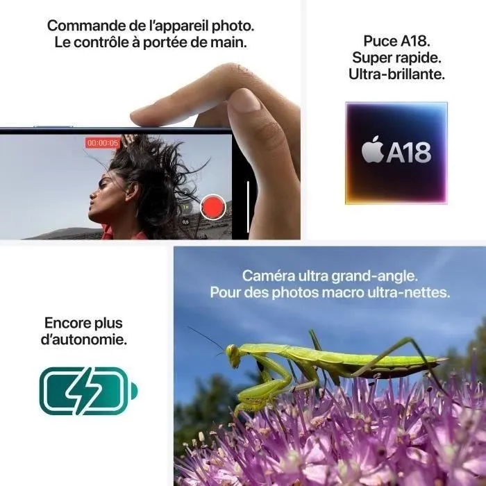 APPLE iPhone 16 128GB Black (2024) - Reconditionné – Image 6