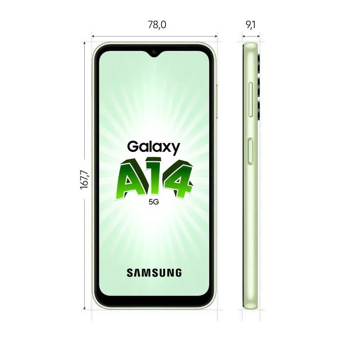 SAMSUNG Galaxy A14 5G Lime 64 Go – Image 3